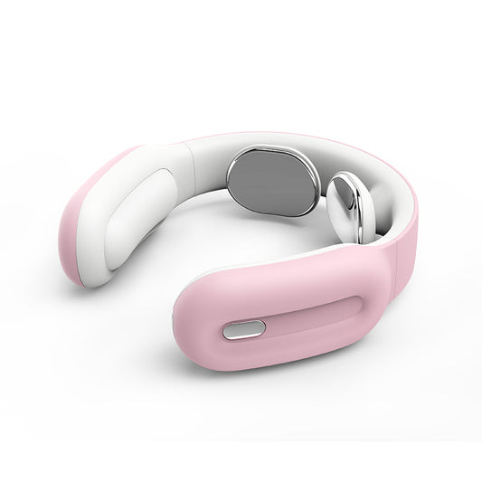 Relivora Smart Shoulder and Neck Massager Hot Compression Mini Cervical Massager Physiotherapy in pink color.