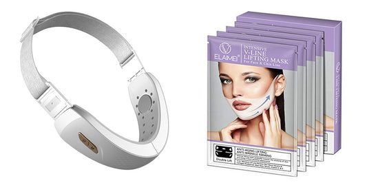 Relivora LED Photon Therapy V-shaped Slimming Facial Micro-current Electric Vibration Lifting Massager and lifting masks.
